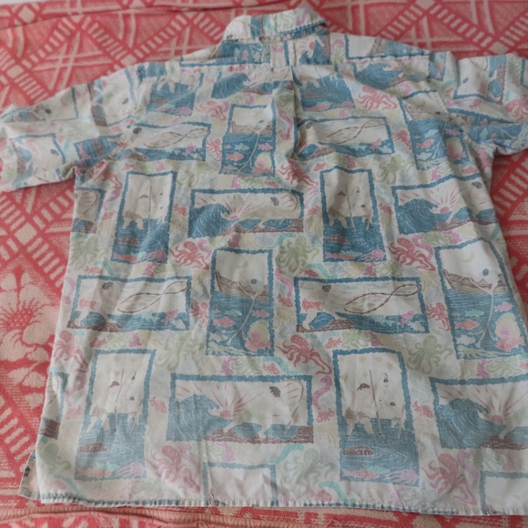 Vtg Reyn Spooner Shirt Dietrich Varez XL Hawaiian Fishing octopus Print - Picture 3 of 5